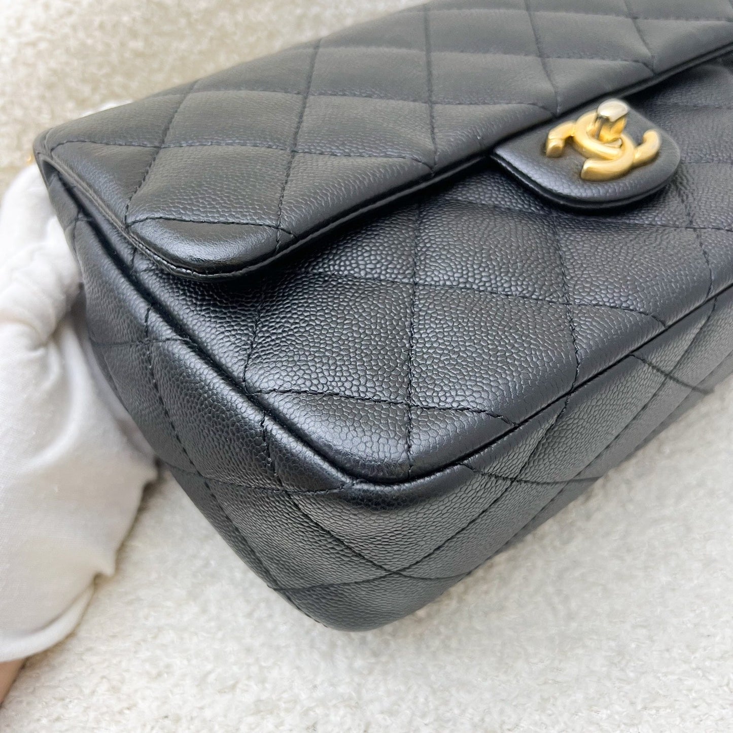 Chanel 23P / 24P Heart Adjustable Chain Small / Medium 24cm Flap Bag in Black Caviar AGHW (Model: AS3921)
