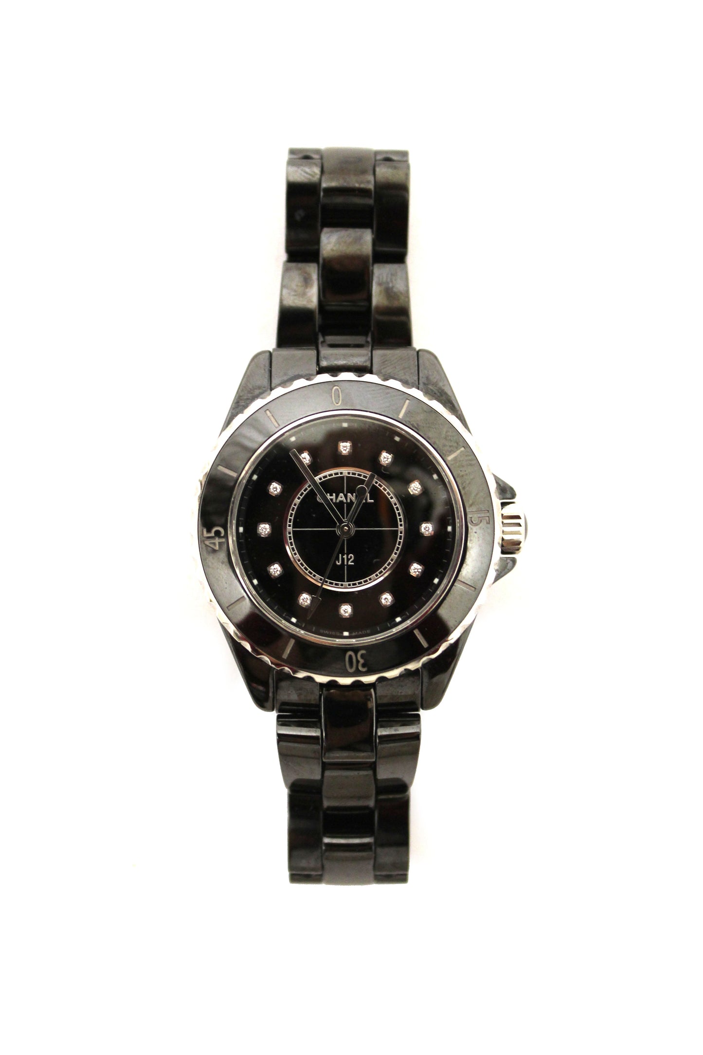 Chanel Black Ceramic J12 Diamond Quatz Watch 33mm H | Havik Shop.com - Now at Havik Shop.com