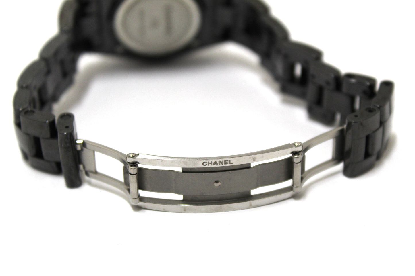Chanel Black Ceramic J12 Diamond Quatz Watch 33mm H2422