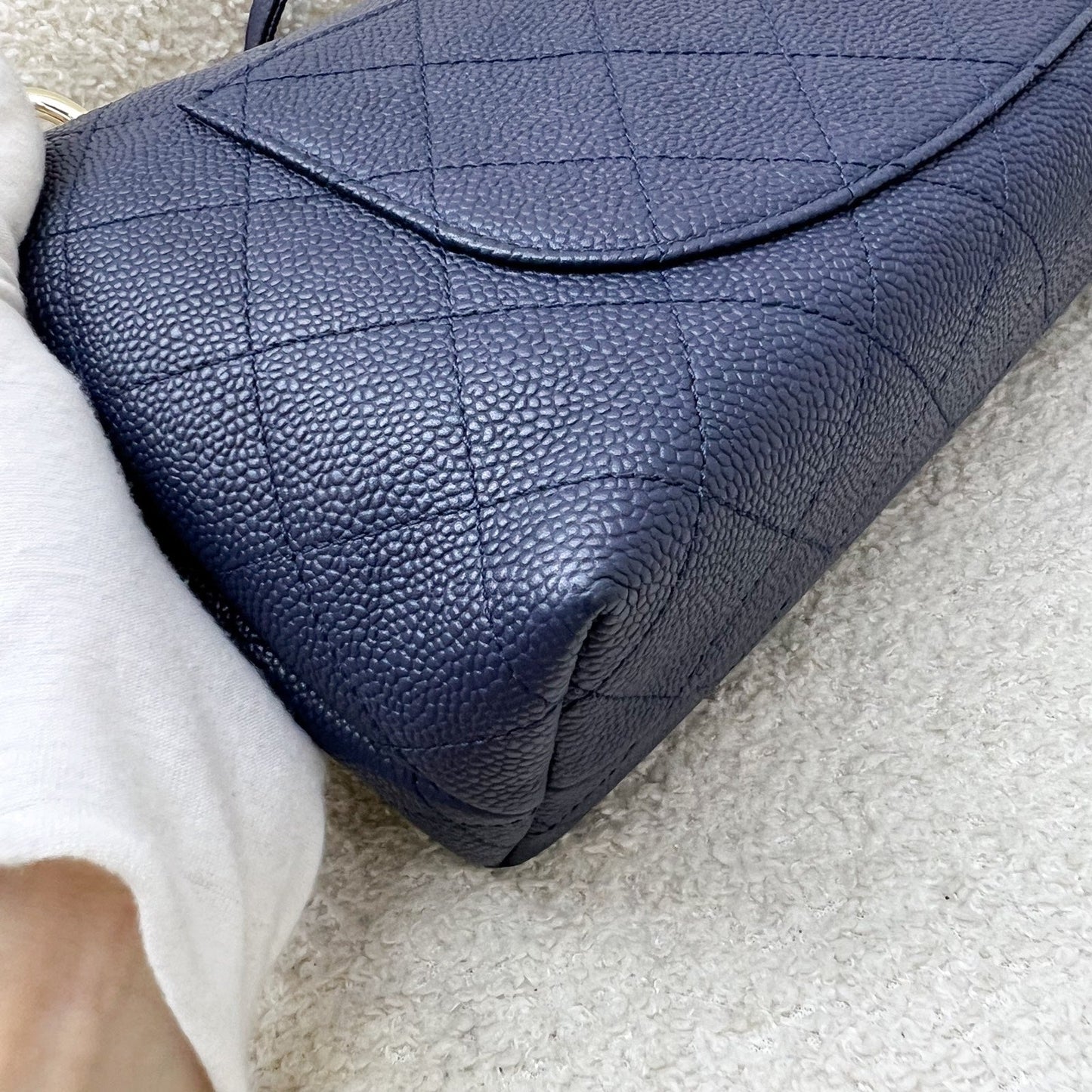 Chanel City Walk Flap in Navy Caviar LGHW (Model: AS1574)