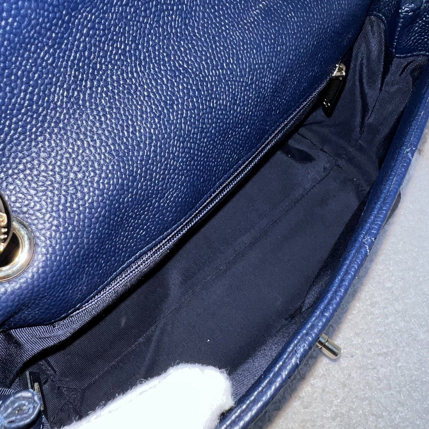 Chanel City Walk Flap in Navy Caviar LGHW (Model: AS1574)