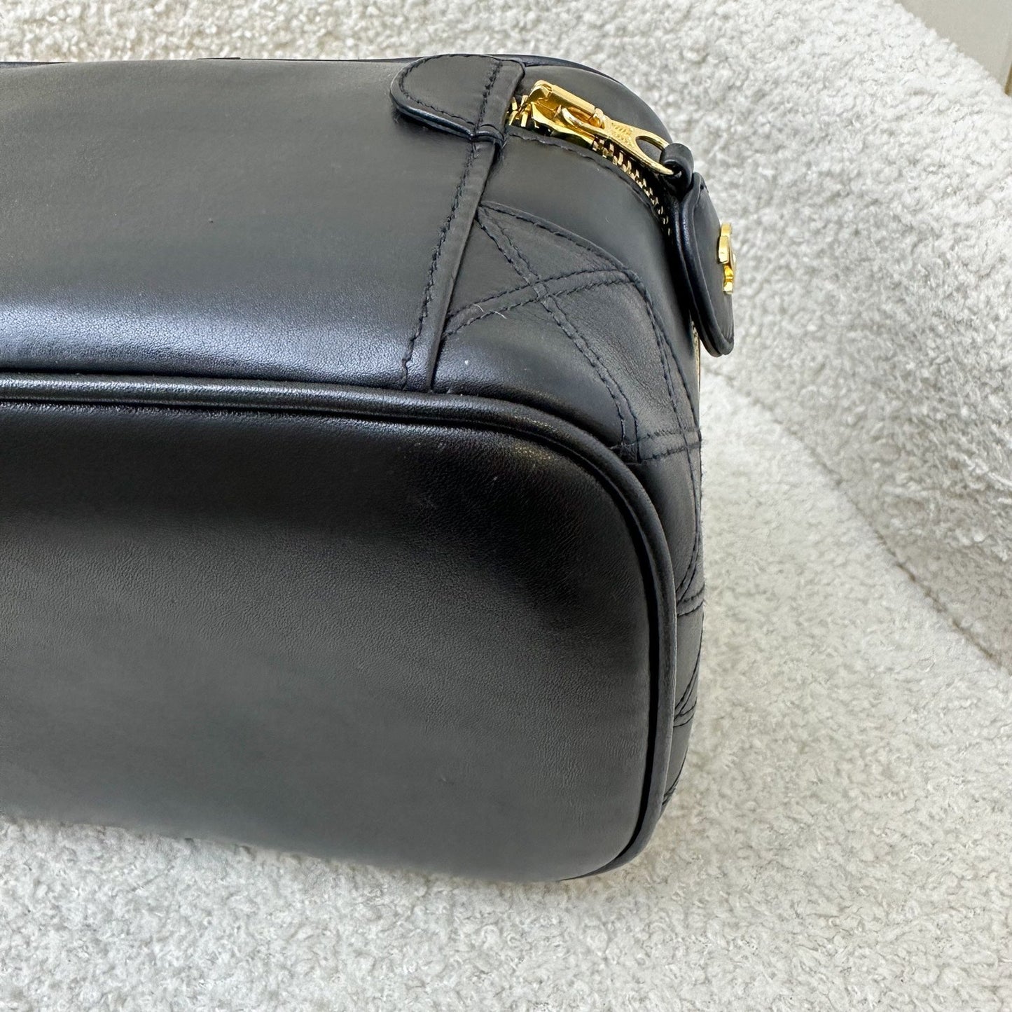 Chanel Vintage Travel Vanity Bag in Black Lambskin 24K GHW