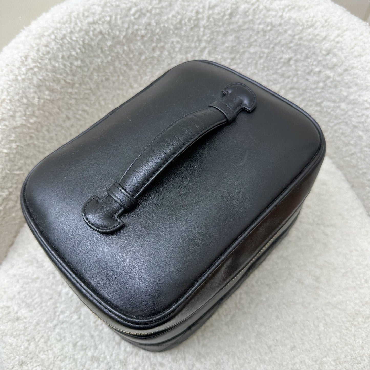 Chanel Vintage Travel Vanity Bag in Black Lambskin 24K GHW