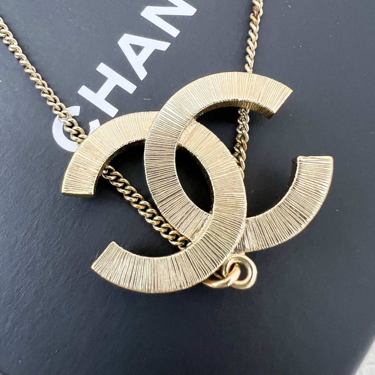 Chanel Medium CC Logo Necklace in AGHW