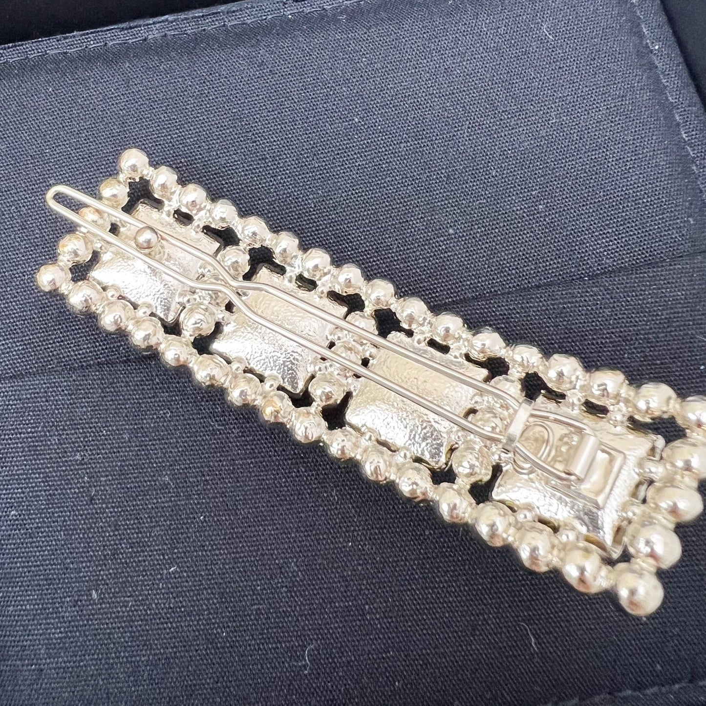 Chanel VIP Gift Hair Pin with Tiny Pearls and Square Crystals LGHW