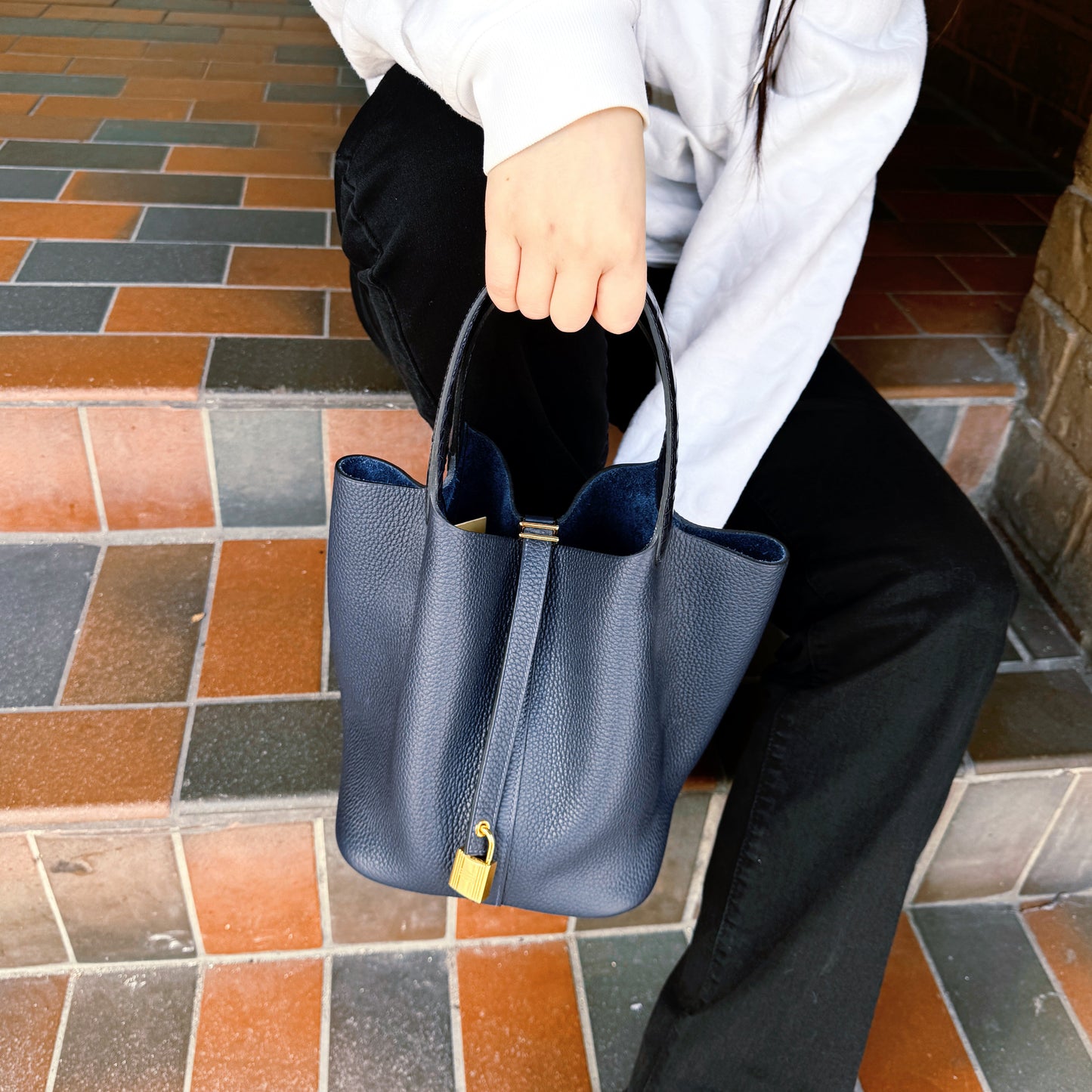 Hermes Picotin Lock 22 Touch Blue