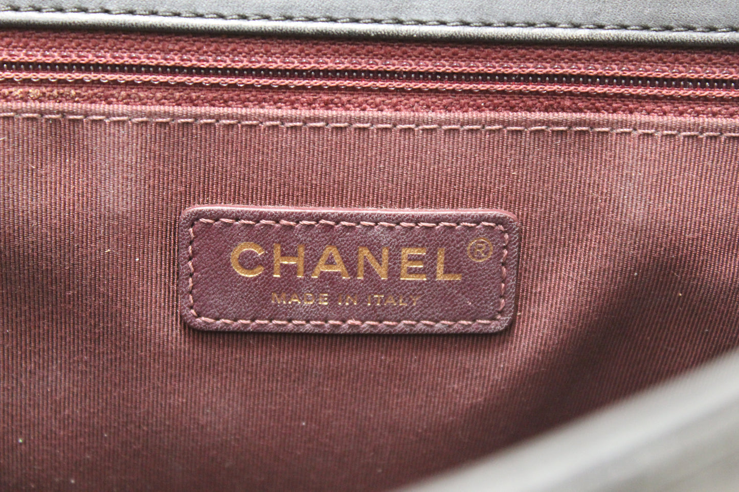 Chanel Black Aged Quilted Calfskin Leather Gold Bar Top Handle Medium Flap Bag