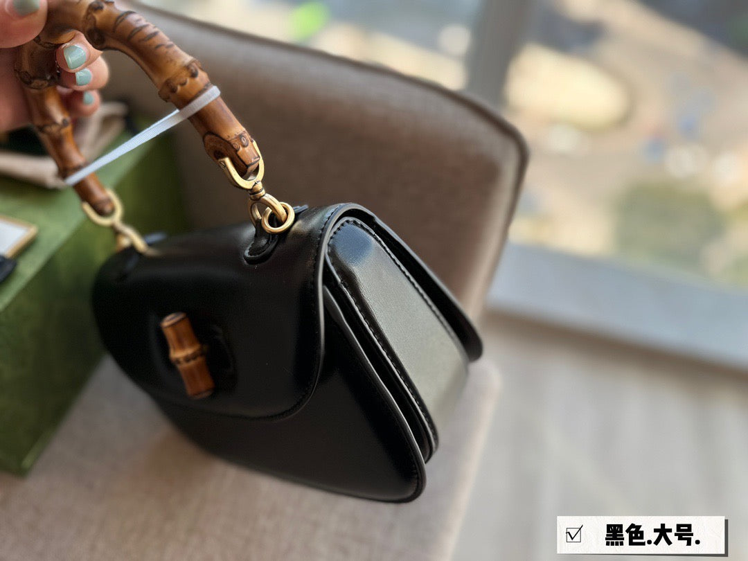 GC570 Gucci Bamboo 1947 Small Top Handle Bag /  8.3"W x 6"H x 2.75"D