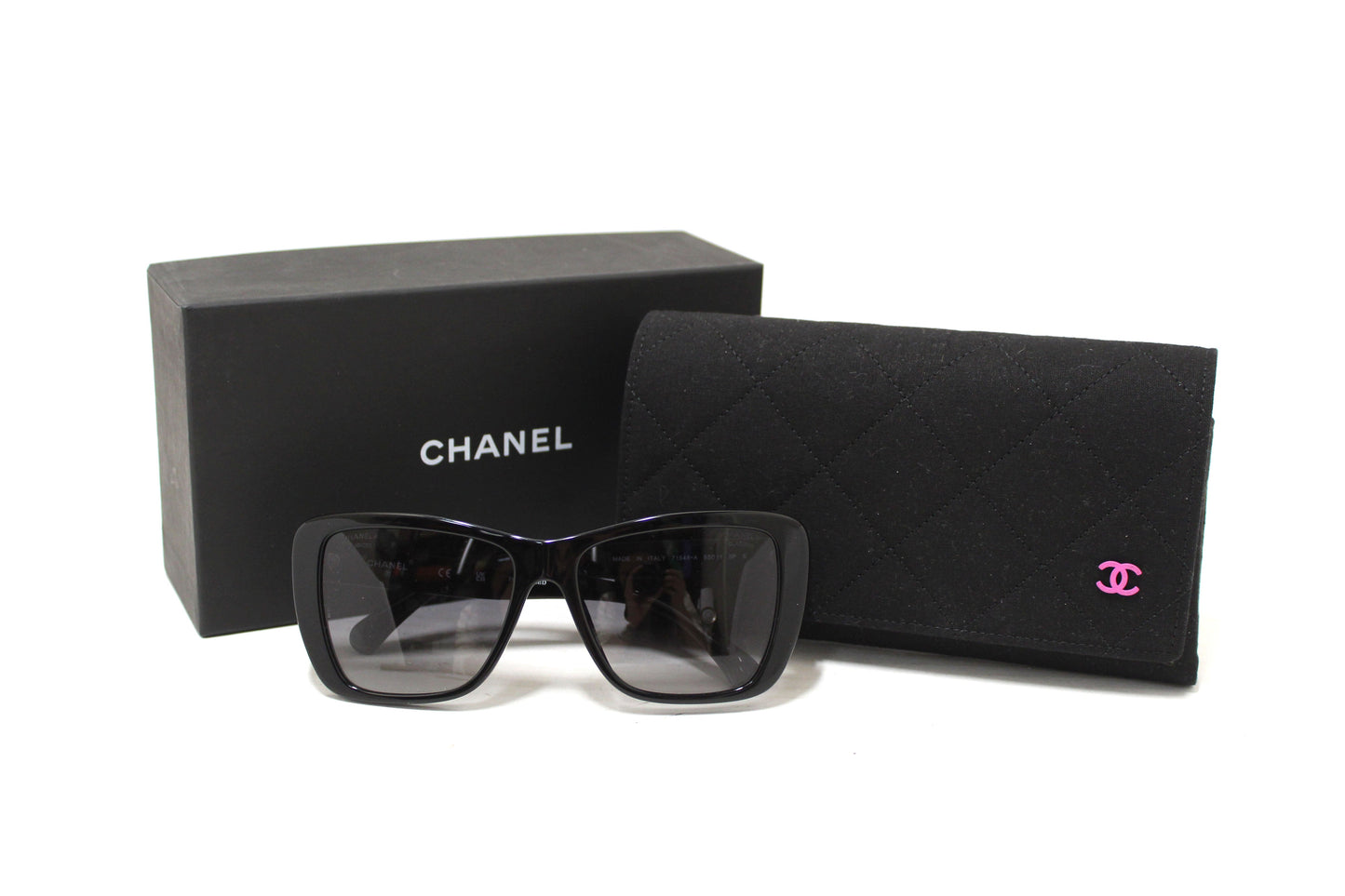 Chanel Black Polarized Butterfly Sunglasses 71548A