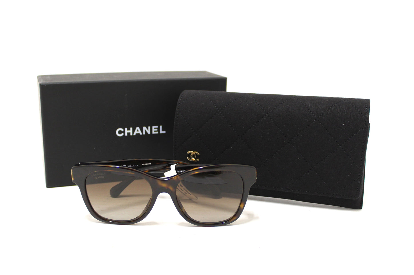 NEW Chanel Tortoiseshell Polarized Pearl CC Square Sunglasses 5482HA