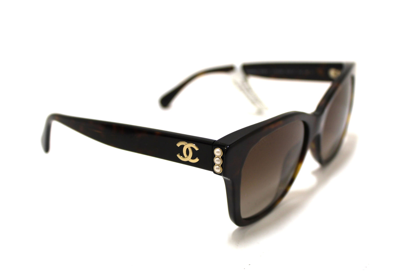 NEW Chanel Tortoiseshell Polarized Pearl CC Square Sunglasses 5482HA
