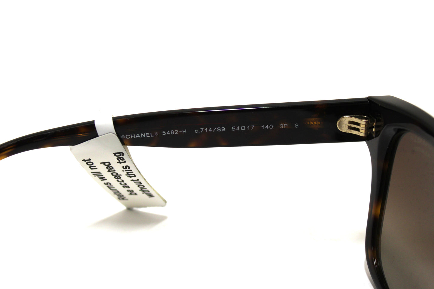 NEW Chanel Tortoiseshell Polarized Pearl CC Square Sunglasses 5482HA