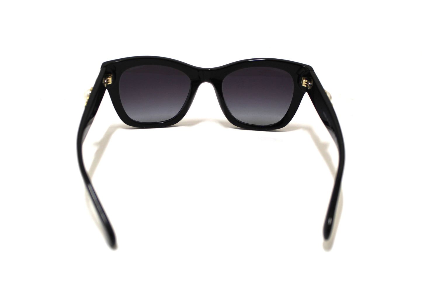 Chanel Black Polarized Charms Pearl Square Sunglasses 5479A