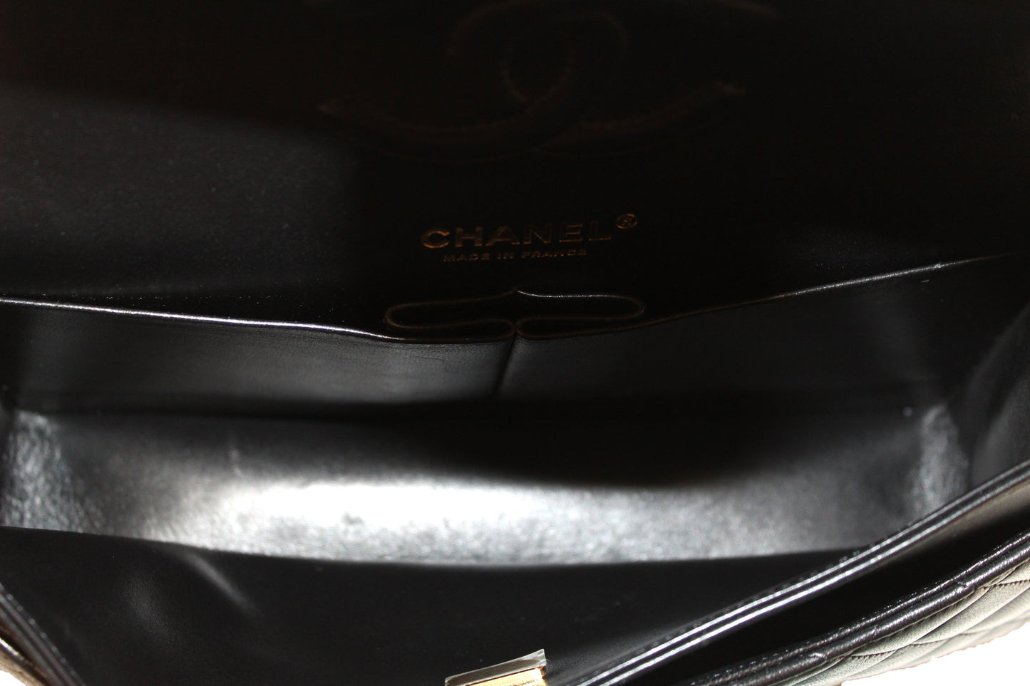 Chanel Classic Black Quilted Lambskin Leather Classic Medium Double Flap Bag