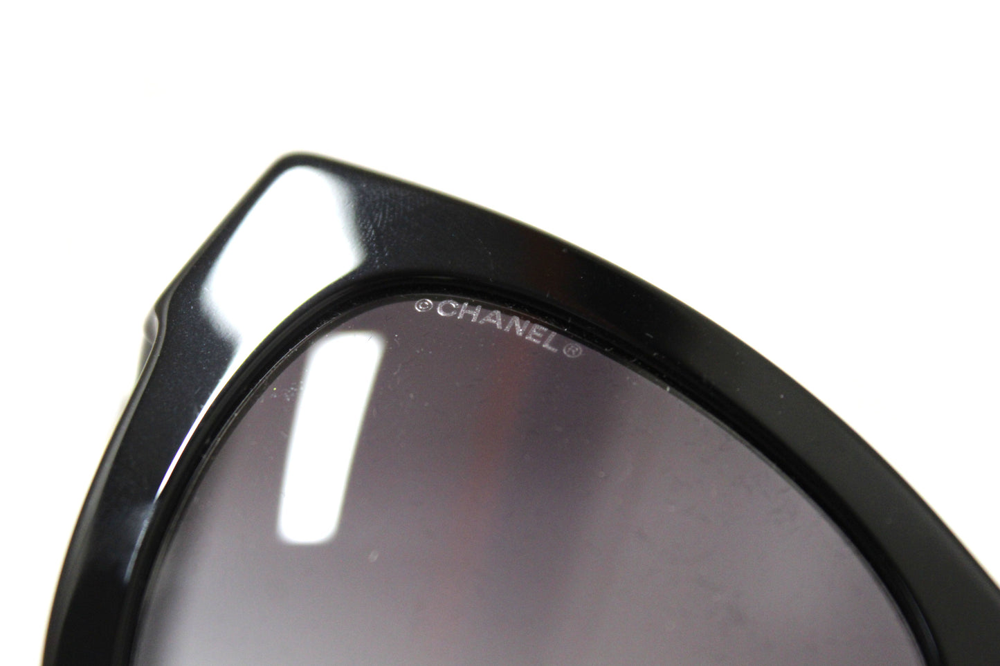 Chanel Black Polarized Charms Pearl Square Sunglasses 5479A