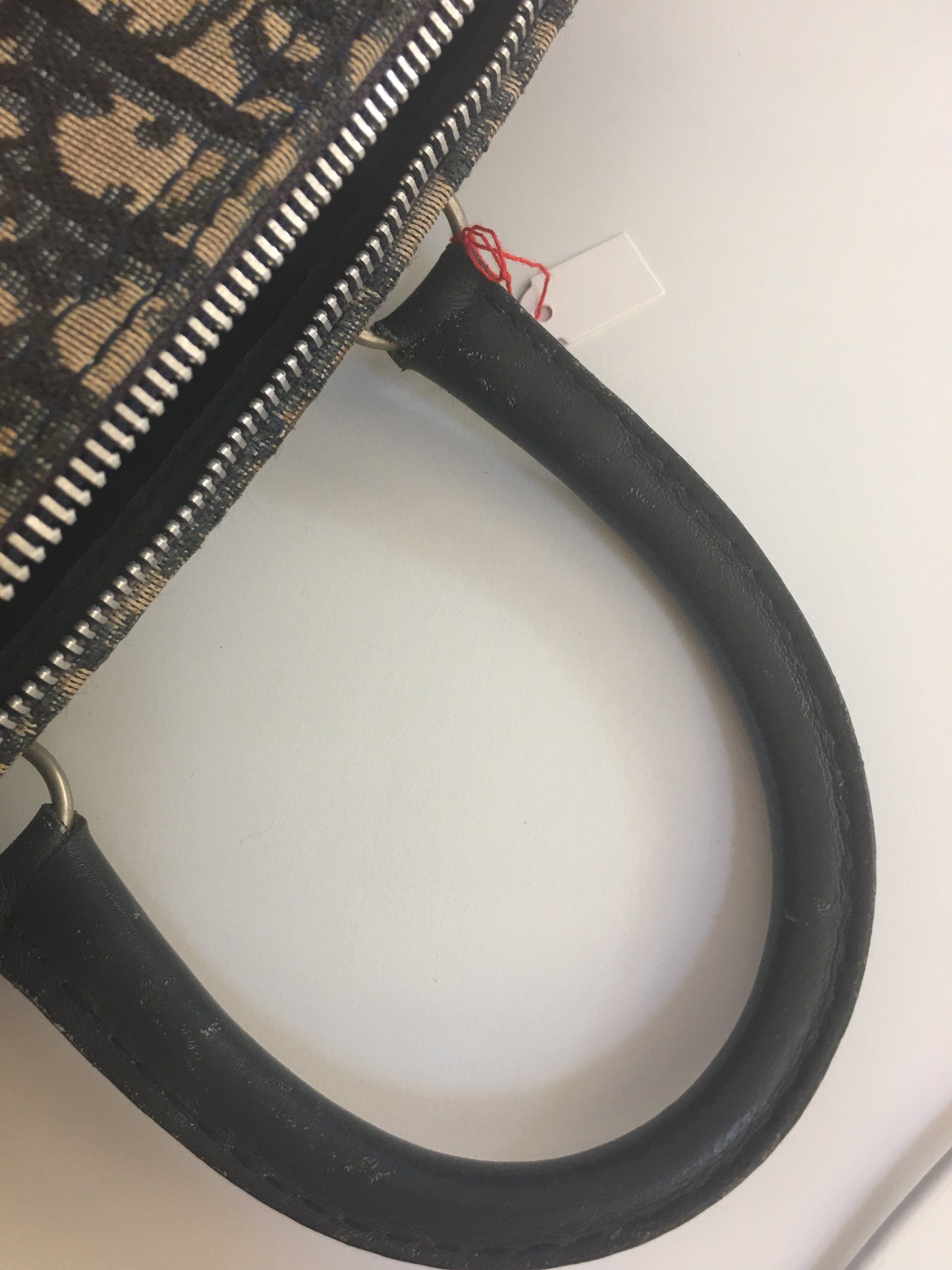 CHRISTIAN DIOR Bowling Handbag in Blue Fabric