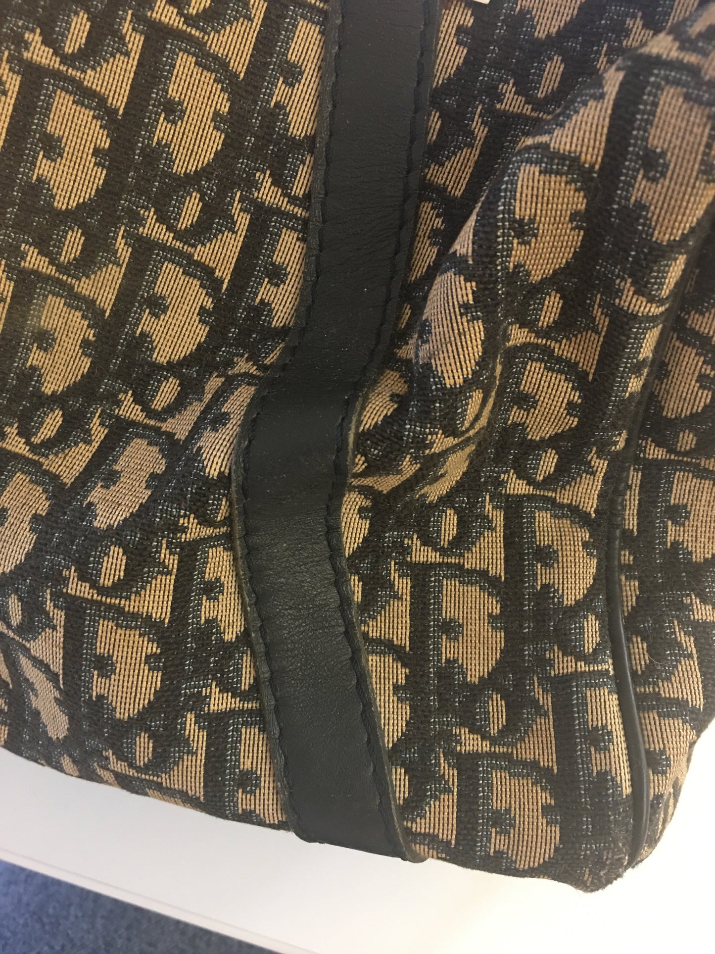 CHRISTIAN DIOR Bowling Handbag in Blue Fabric
