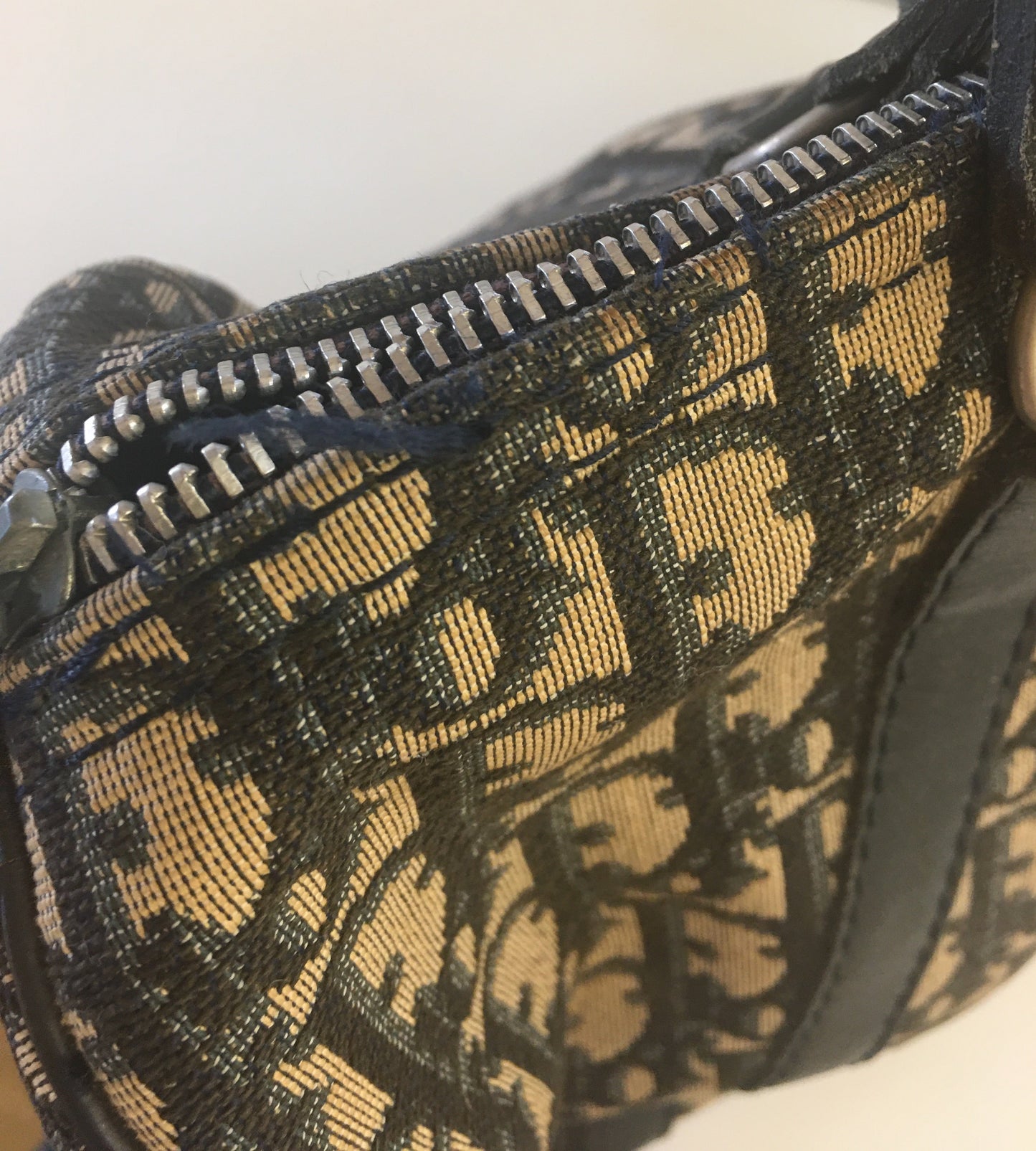 CHRISTIAN DIOR Bowling Handbag in Blue Fabric
