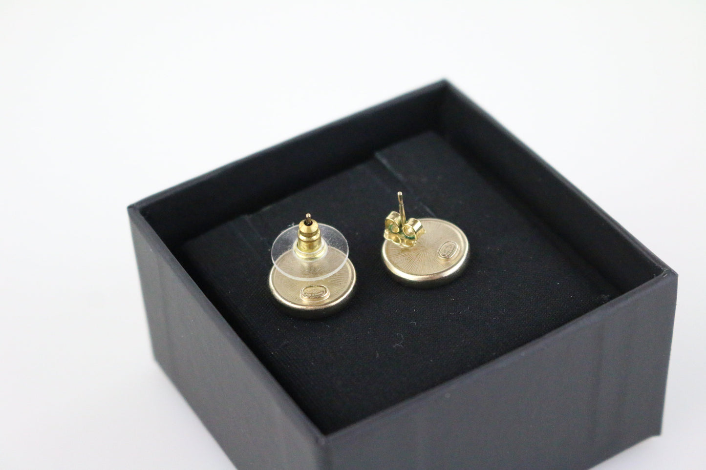 CC No.5 Round Button Stud Earrings