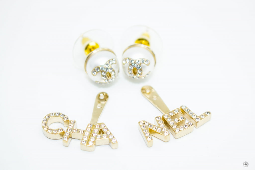 Chanel AB6484B06148 Metal, Imitation Pearls & Diamond Gold, Pearly Whi Gold / ND176 Metal Earrings Ghw