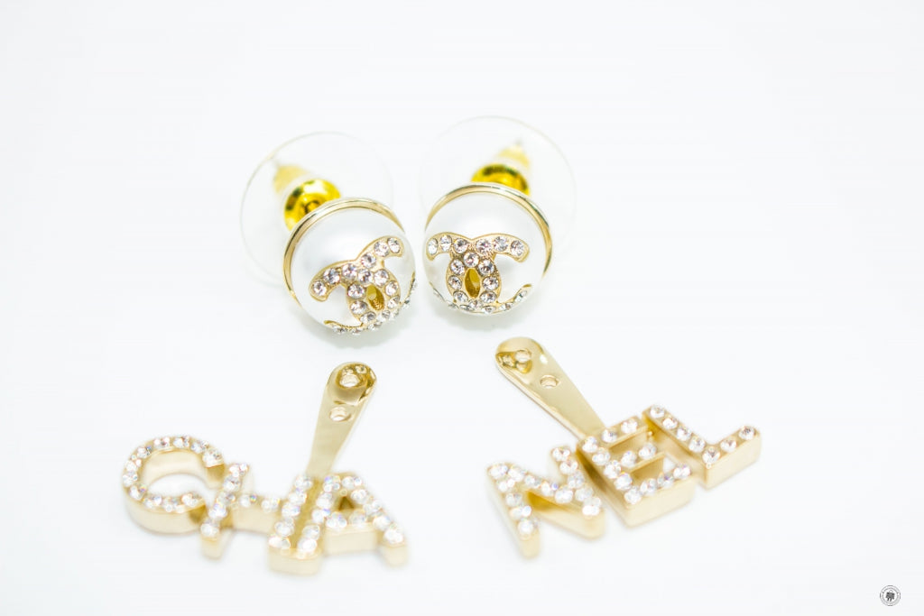 Chanel AB6484B06148 Metal, Imitation Pearls & Diamond Gold, Pearly Whi Gold / ND176 Metal Earrings Ghw