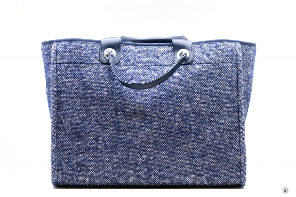 Chanel A69941 B06387 NE267 Deauville Shopping Tote Mixed Fibers Fabric Tote B Blue / NE267 Fabric Tote Bag Shw