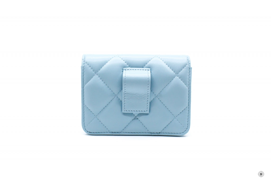 Chanel AP2637B07570 Belt Bag With CC Enamel Logo Baby Blue / NG752 Calfskin Belt Bag Gbhw