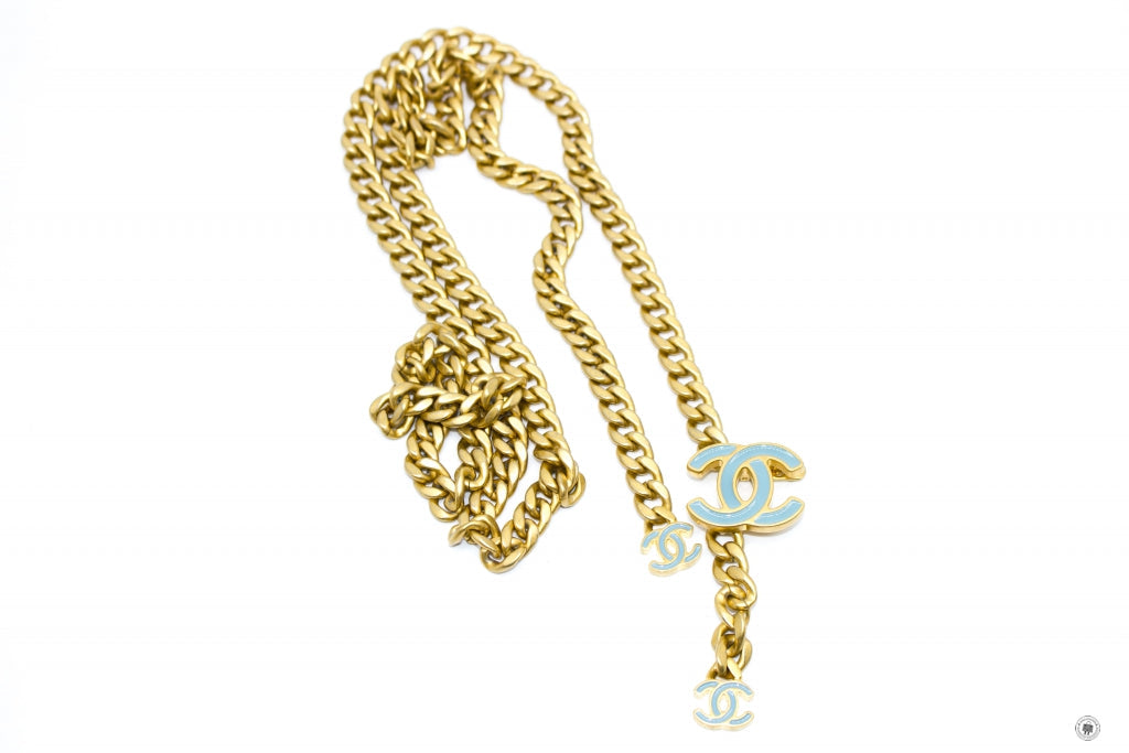 Chanel AP2637B07570 Belt Bag With CC Enamel Logo Baby Blue / NG752 Calfskin Belt Bag Gbhw