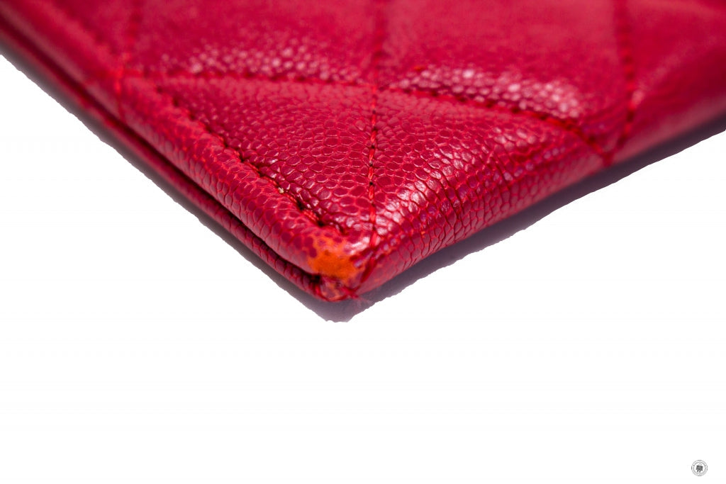 Chanel Boy Zip Pouch Red Caviar Pouch Sbhw