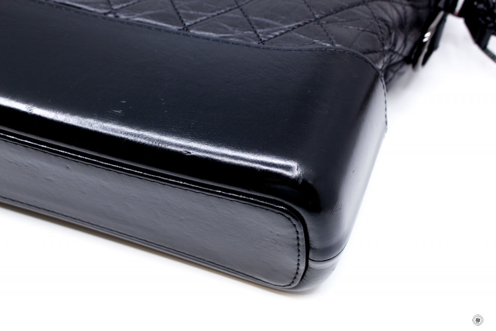 Chanel A93824 B01935 Gabrielle Hobo Medium SO Black Black / 94305 Lambskin Shoulder Bags Bkhw
