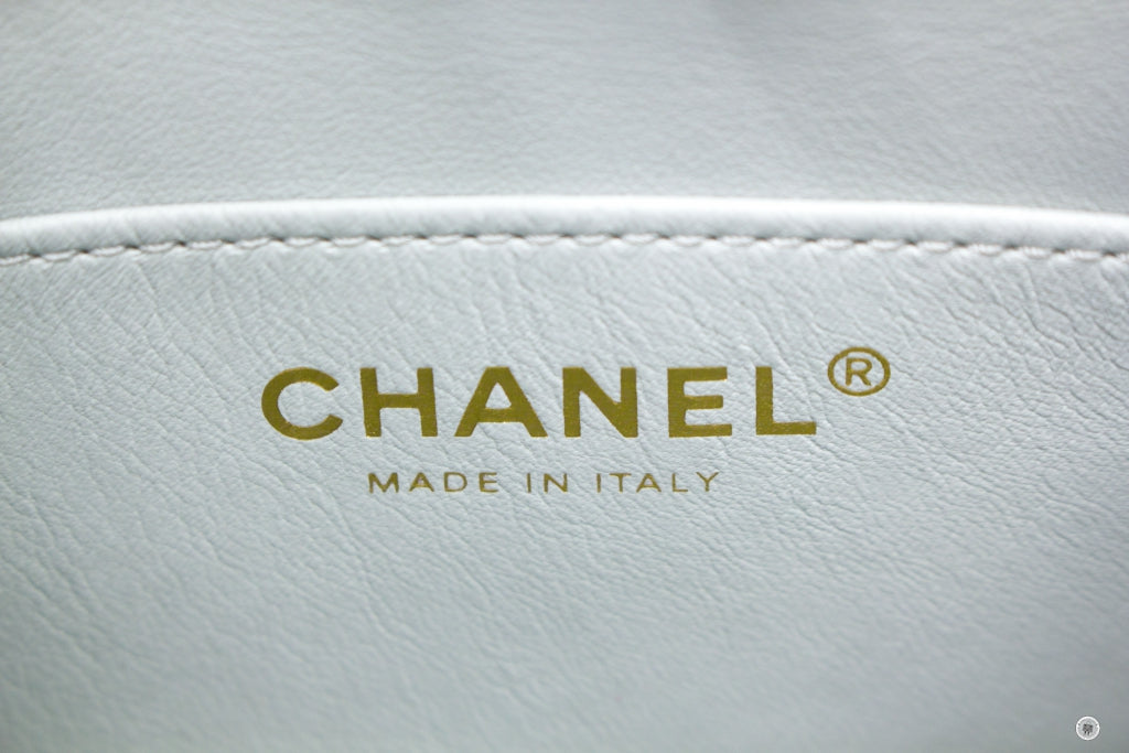 Chanel 23C Pearl Crush Hobo Ice Blue Calfskin Shoulder Bags Gbhw