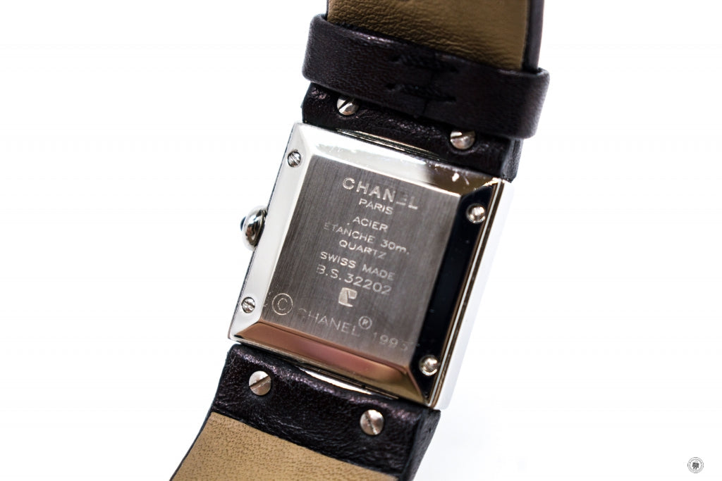 Chanel Boy-friend Acier Etanche 30M Quartz With Diamonds Black Leather Circumference 15CM Watches Shw