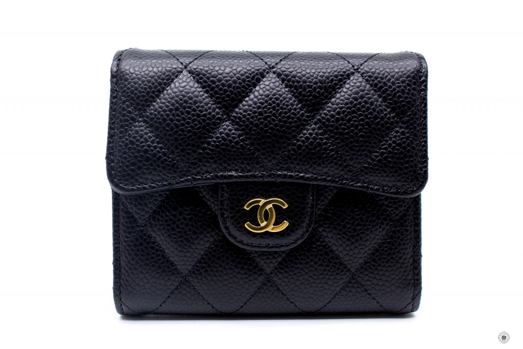 Chanel AP0231 Y01588 Classic Fold Wallet (old Model: A82288) Black Caviar Short Wallet Ghw