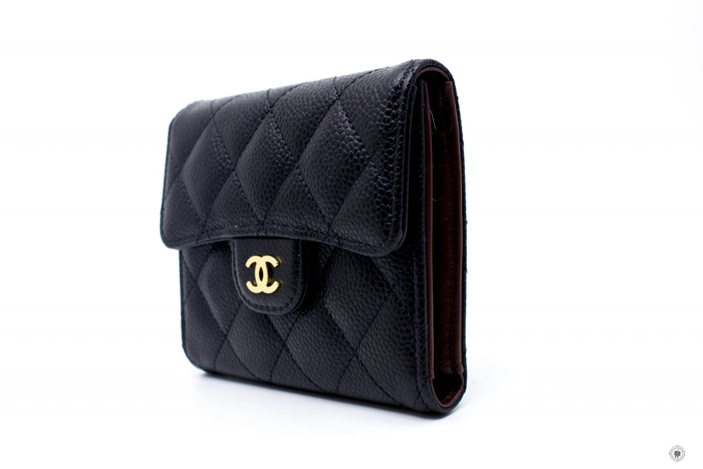 Chanel AP0231 Y01588 Classic Fold Wallet (old Model: A82288) Black Caviar Short Wallet Ghw