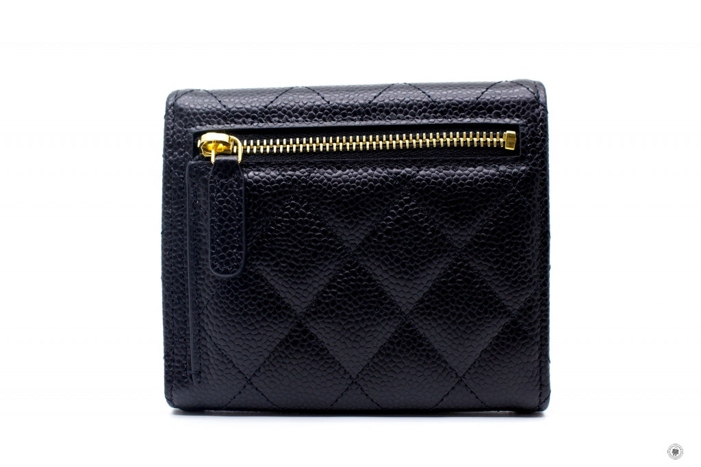Chanel AP0231 Y01588 Classic Fold Wallet (old Model: A82288) Black Caviar Short Wallet Ghw