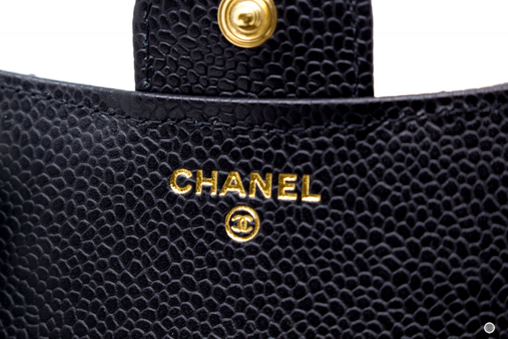 Chanel AP0231 Y01588 Classic Fold Wallet (old Model: A82288) Black Caviar Short Wallet Ghw