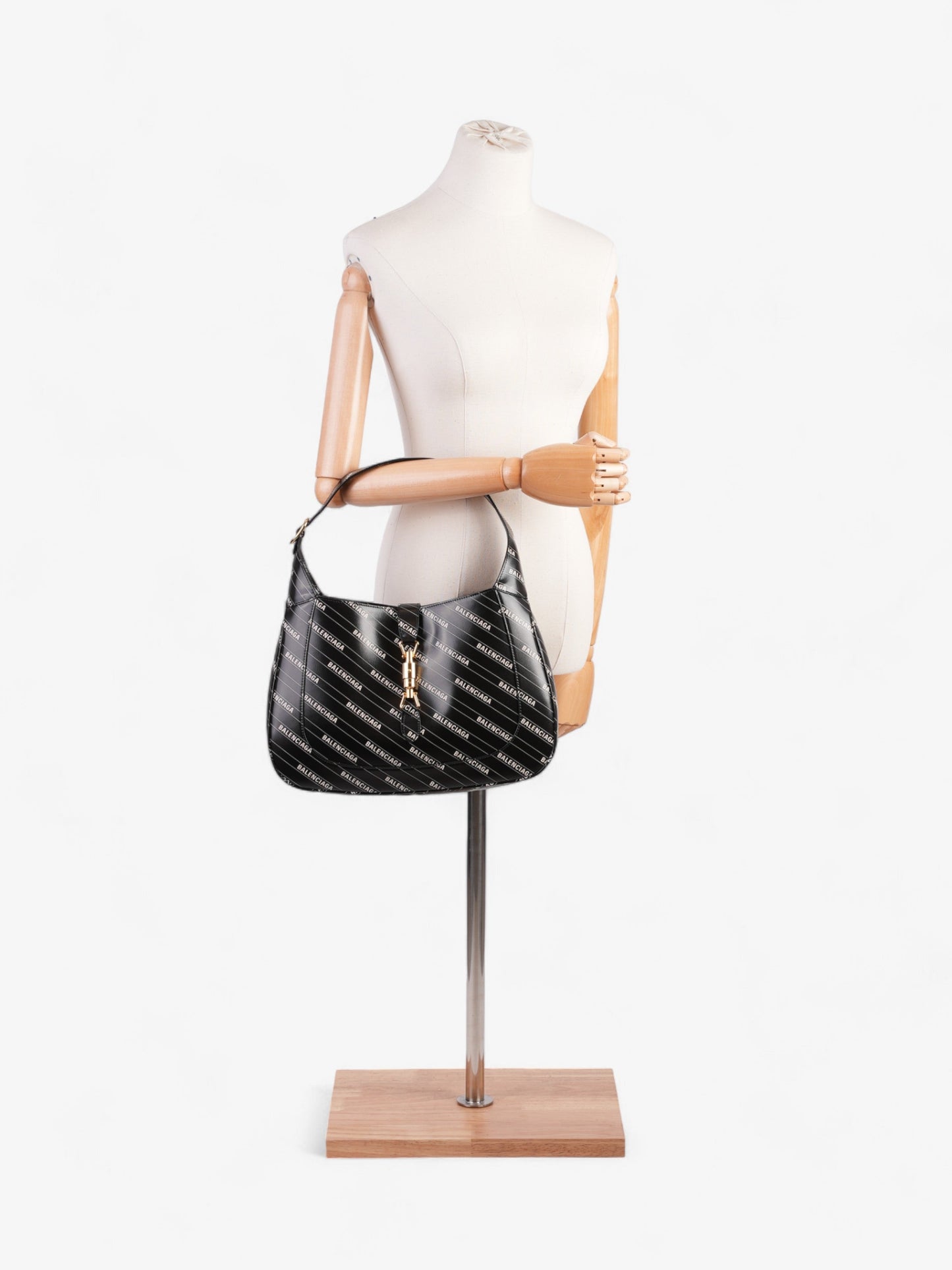 Gucci Gucci x Balenciaga Jackie Black / White Leather Medium