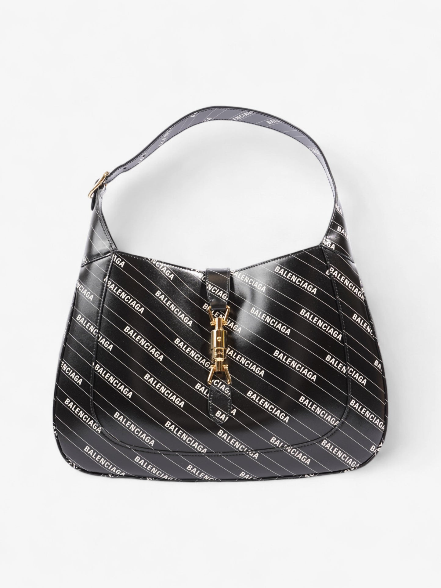 Gucci Gucci x Balenciaga Jackie Black / White Leather Medium