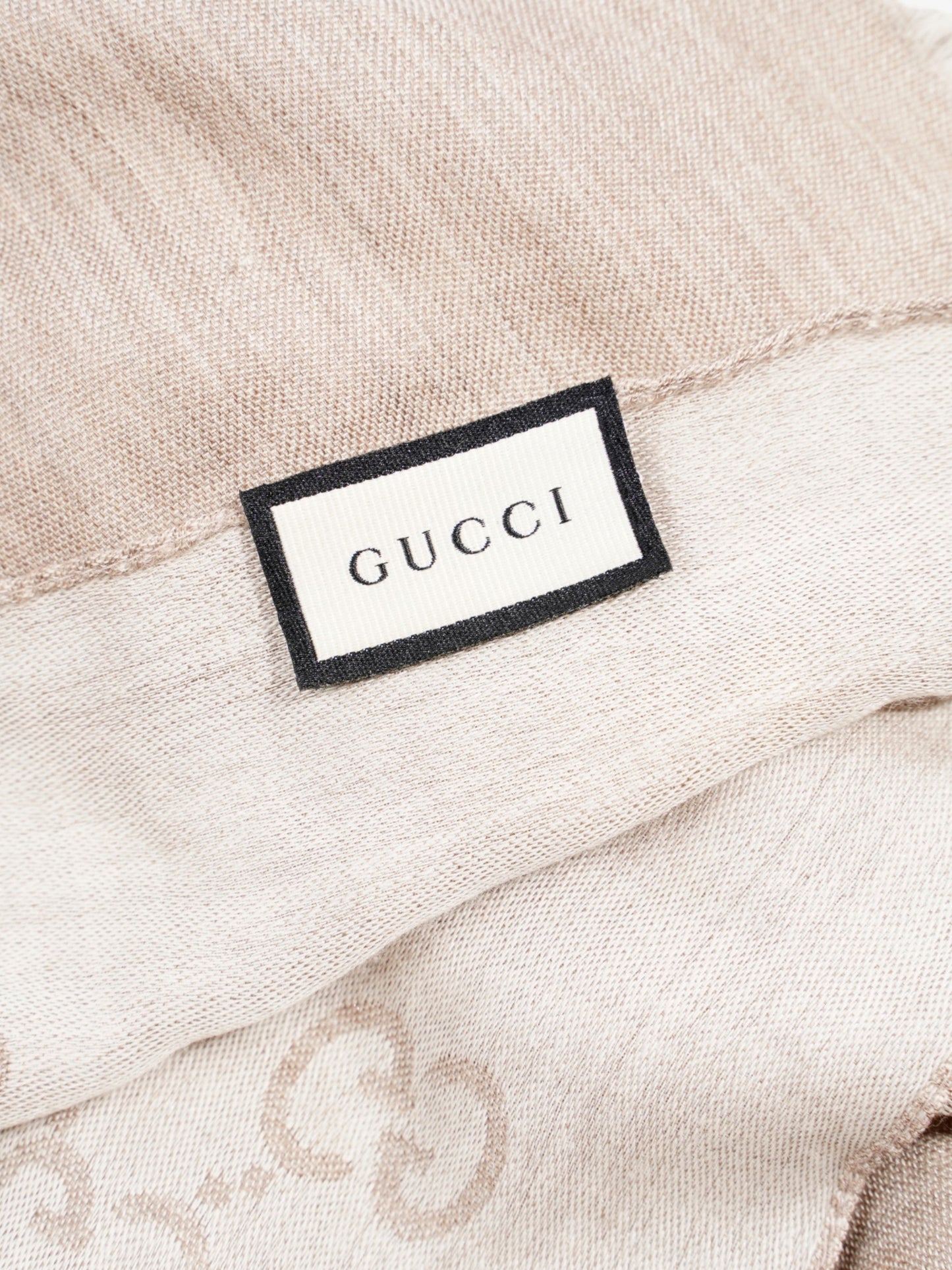 Gucci GG Scarf Grey / Beige Wool