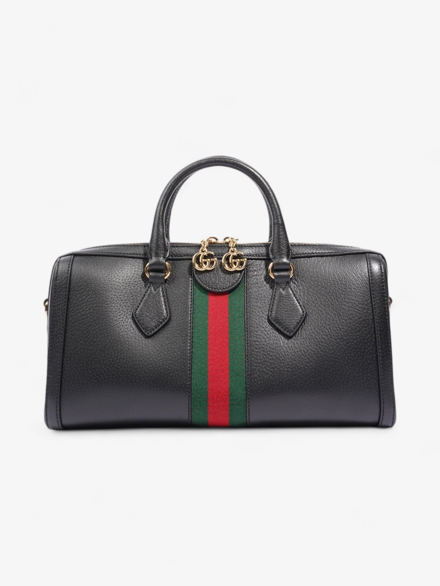 Gucci Ophidia Boston Bag Black / Red / Green Leather Medium