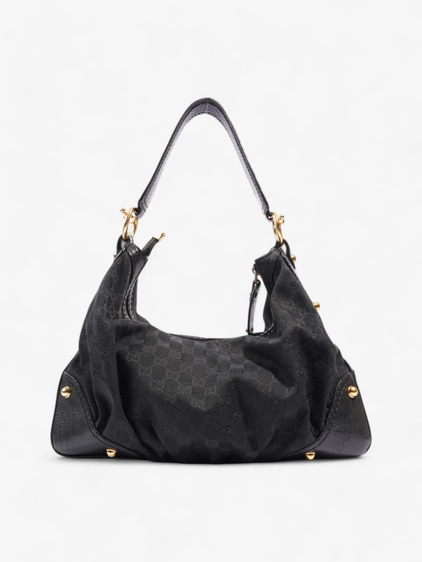 Gucci Jockey Hobo Black / GG Supreme Canvas Medium