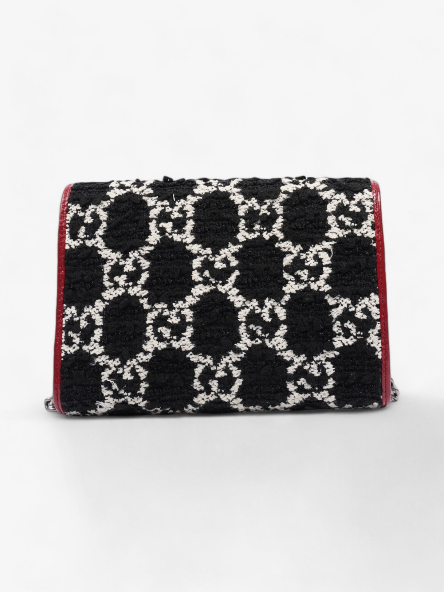 Gucci Dionysus Chain Wallet Black / Red / White Tweed