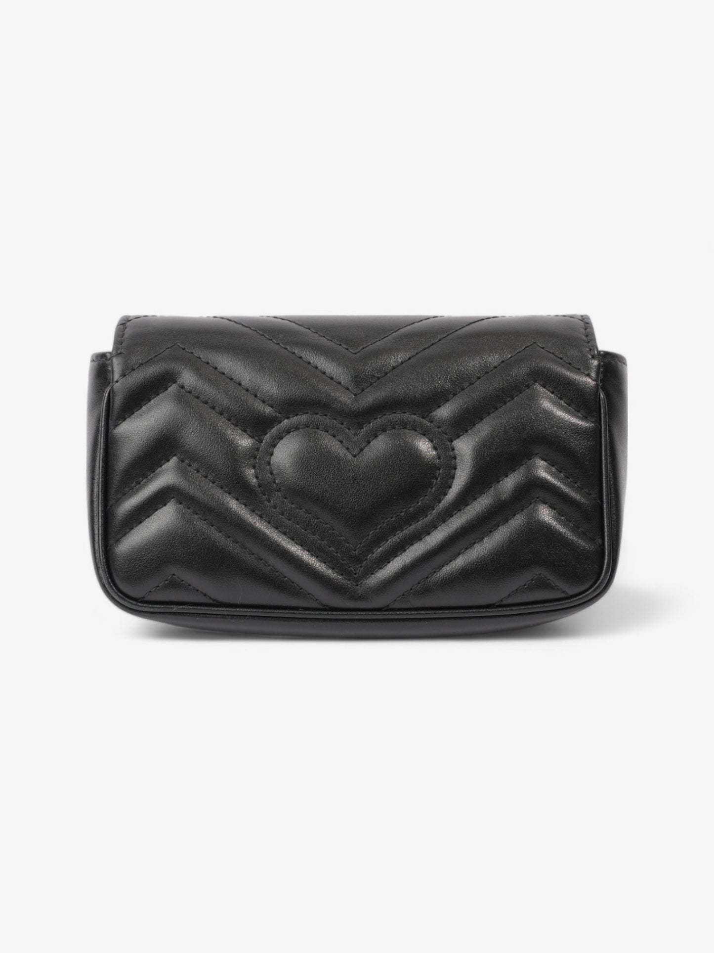 Gucci GG Marmont Black Matelasse Leather Super Mini