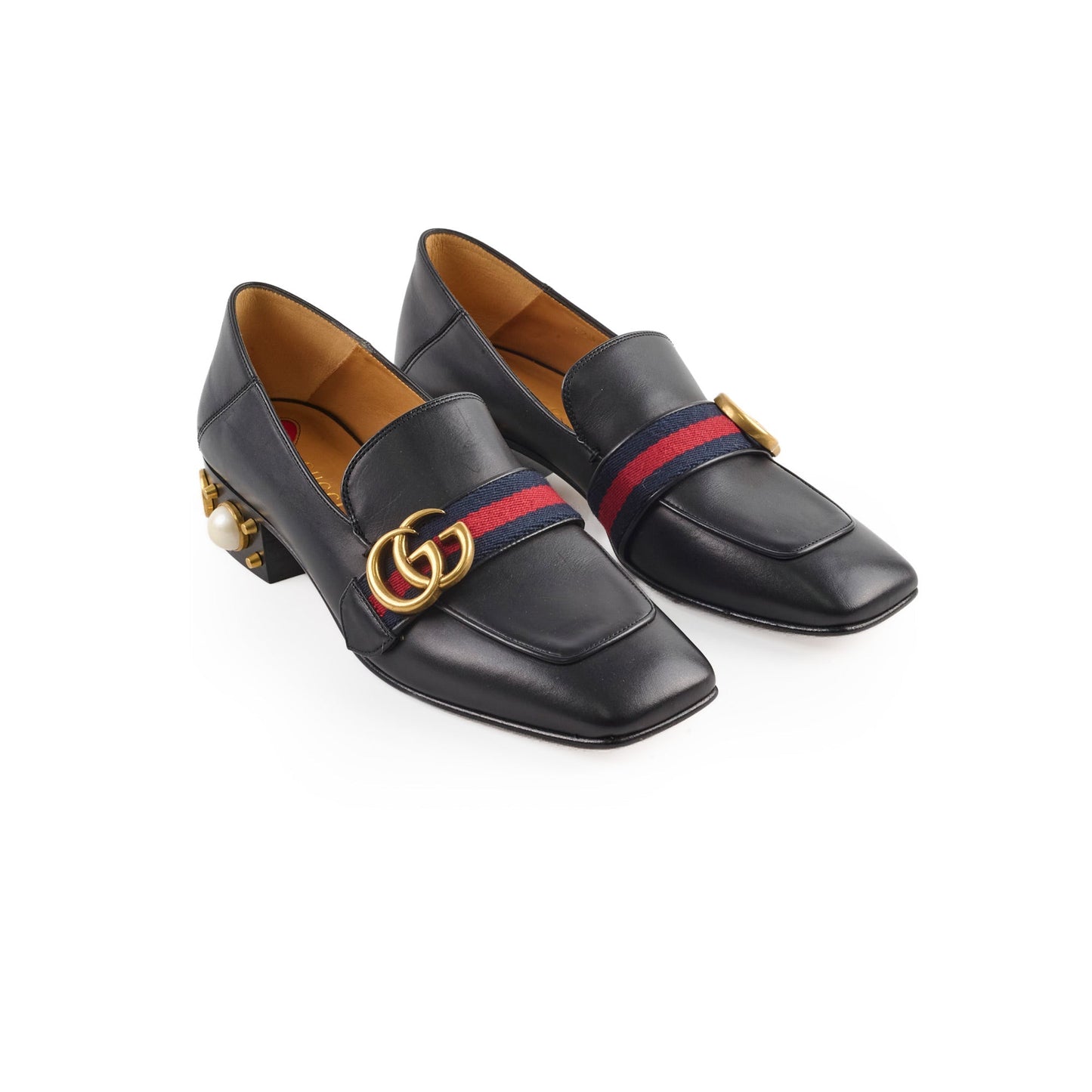 Gucci Peyton GG Pearl White Loafers Black Size 37