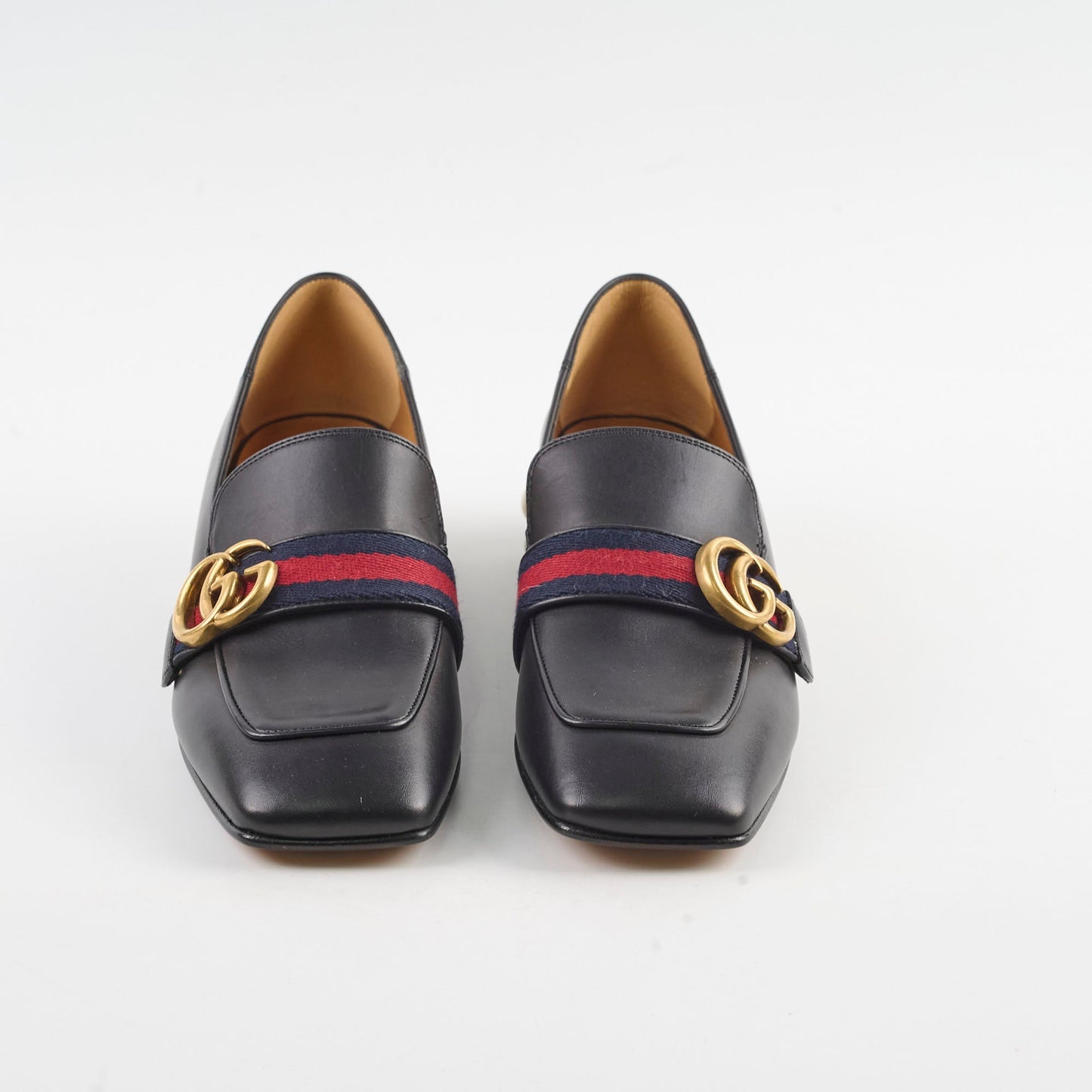 Gucci Peyton GG Pearl White Loafers Black Size 37