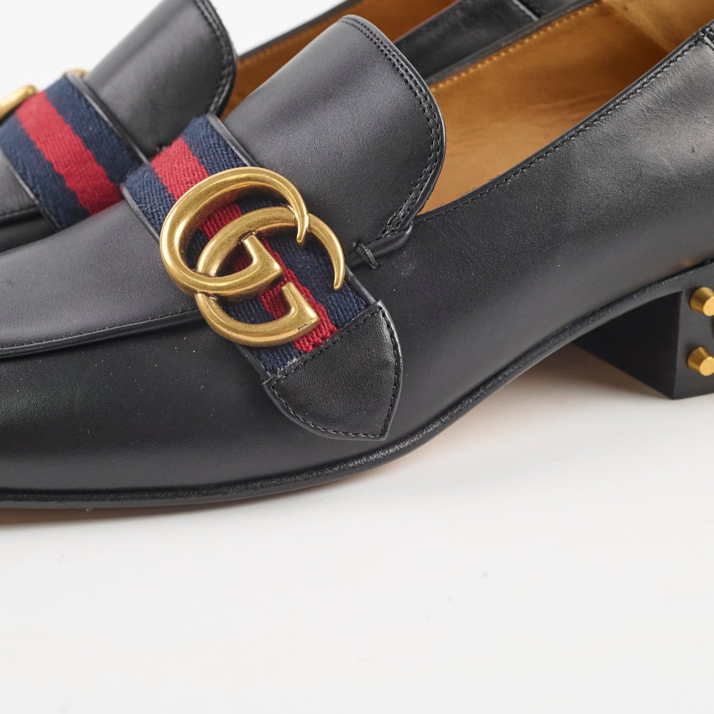 Gucci Peyton GG Pearl White Loafers Black Size 37