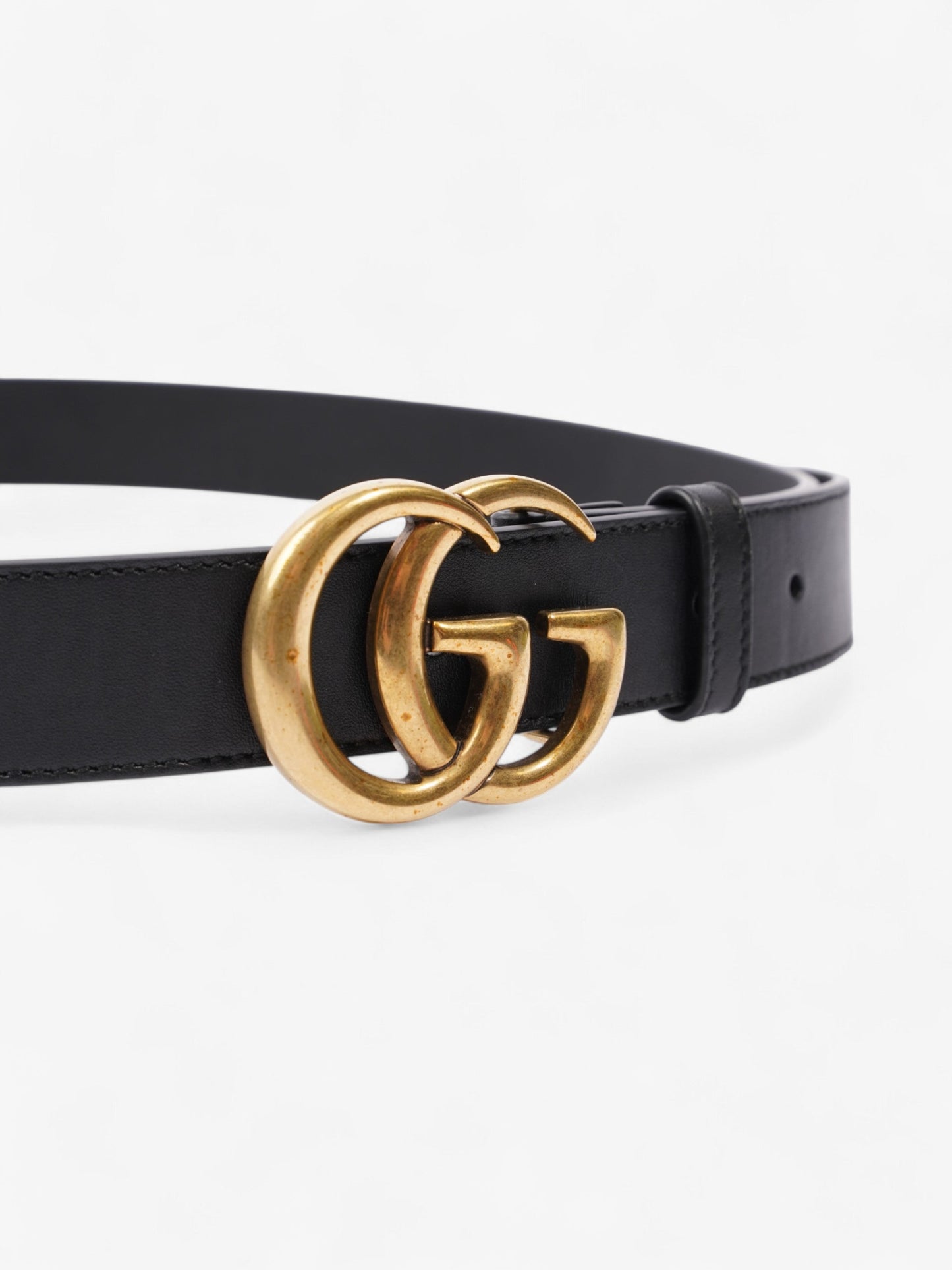 Gucci GG Marmont Belt Black / Gold Leather 90cm / 36"
