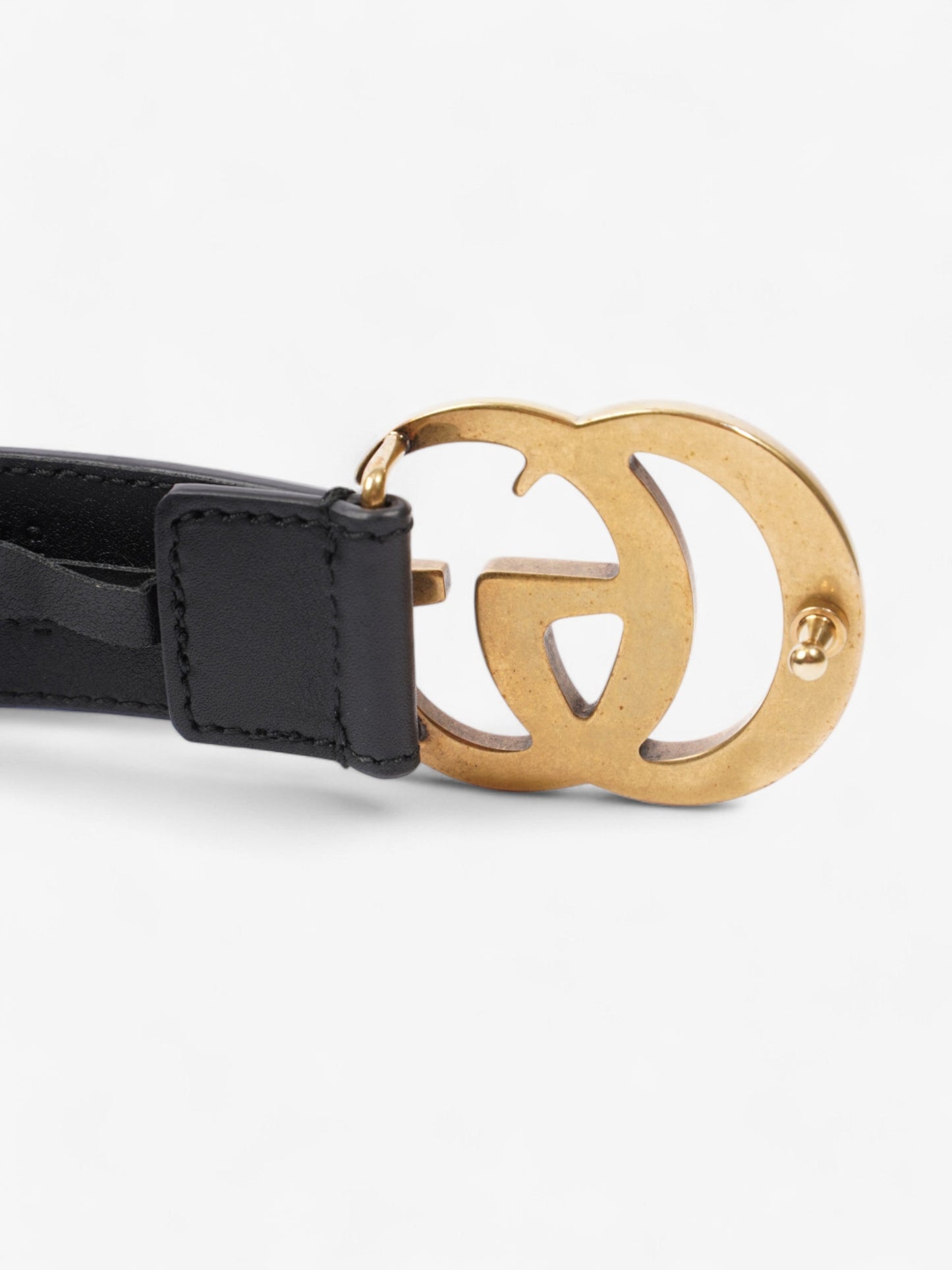 Gucci GG Marmont Belt Black / Gold Leather 90cm / 36"