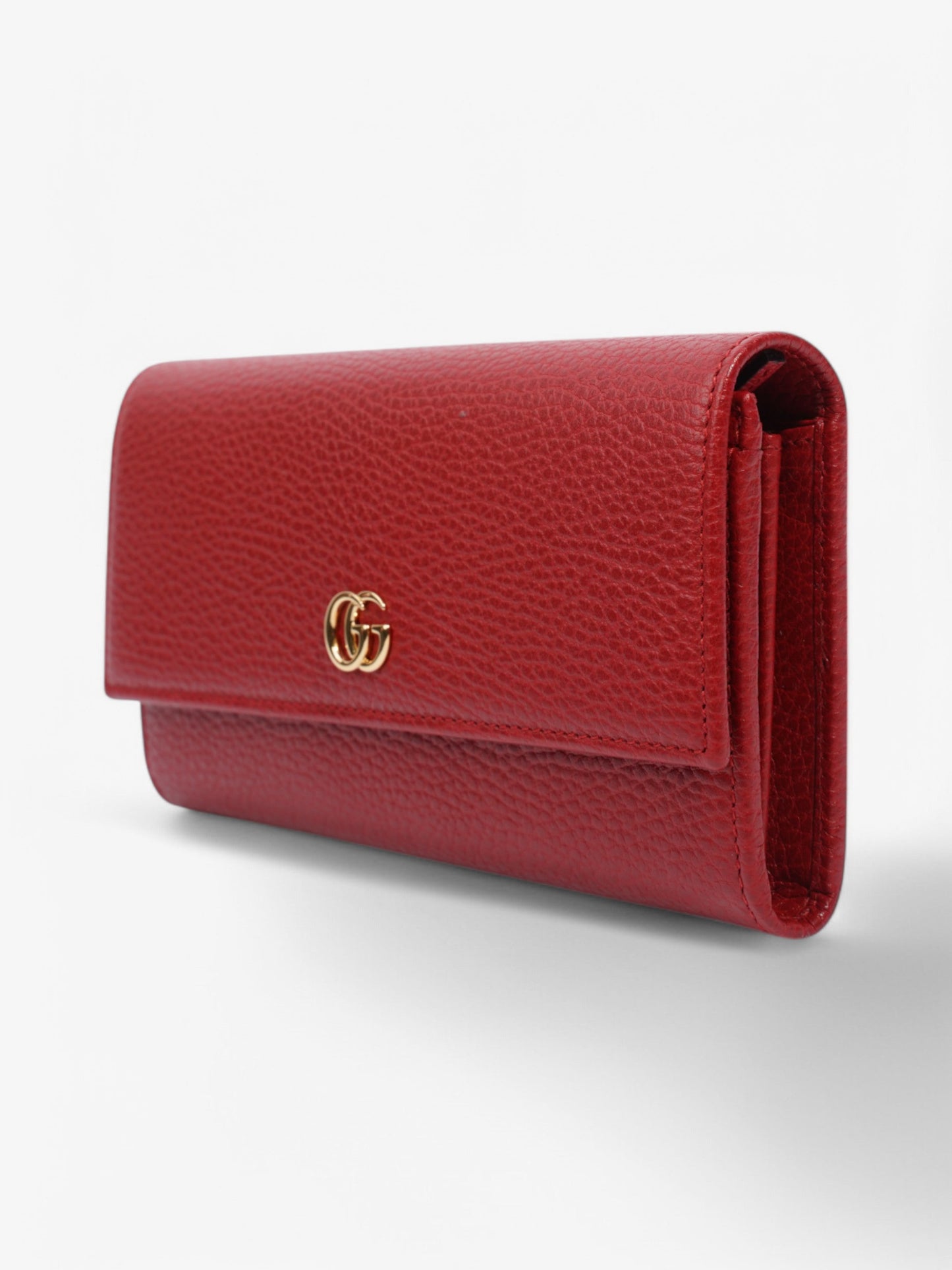 Gucci GG Marmont Long Continental Wallet Hibiscus Red Calfskin Leather
