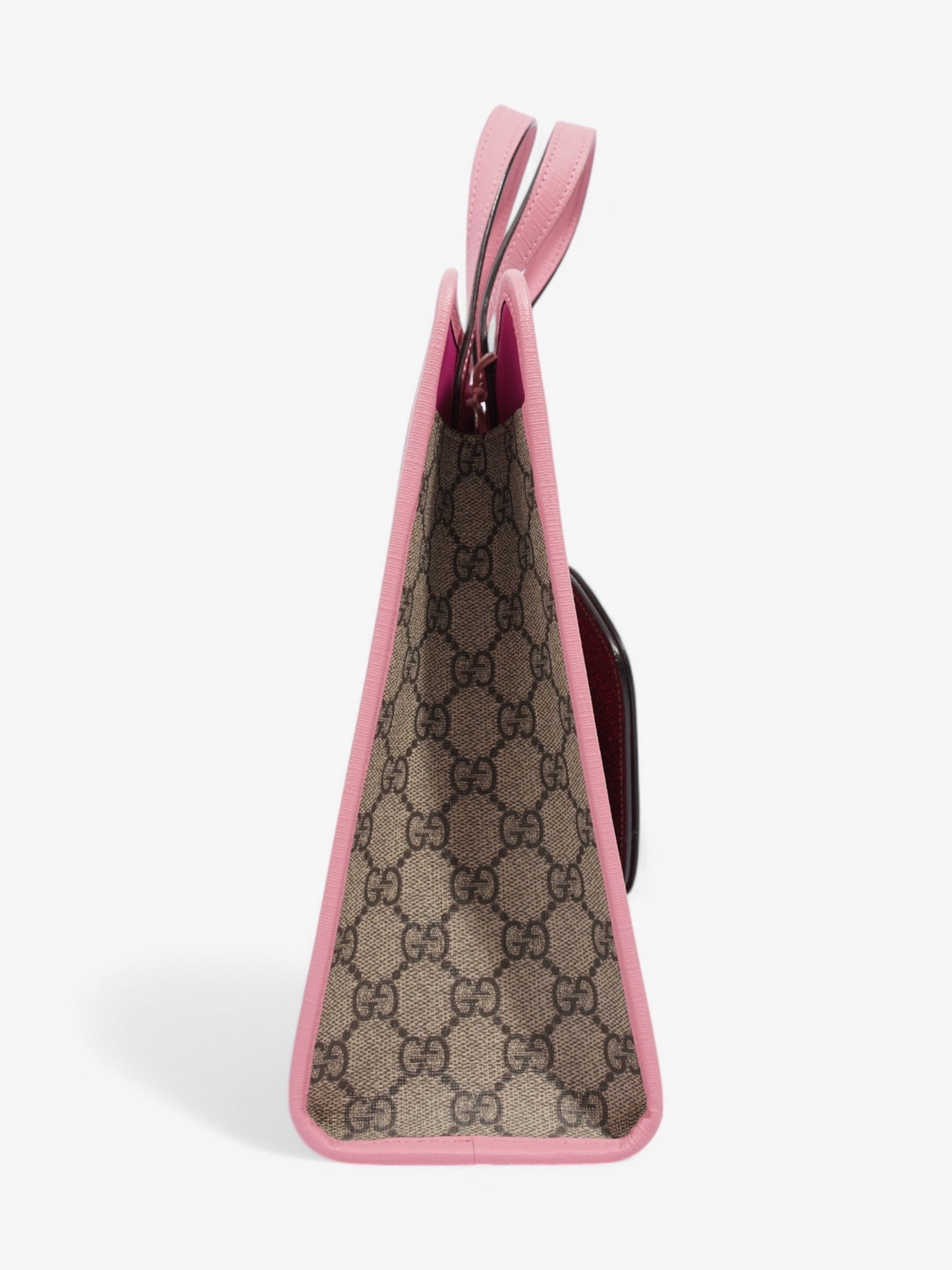 Gucci Strawberry Logo Print Tote GG Supreme / Pink Canvas